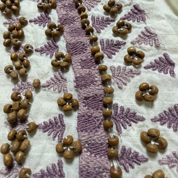 Anthropologie Forever That Girl Embroidered Peasant Blouse Swiss Dot Top 10 - Picture 6 of 9